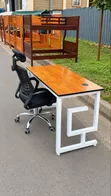 Meza Imara ya Chuma na Kiti cha Ofisi cha Mesh - 2