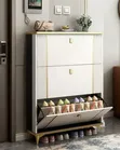 Modern Bucket Flip Shoe Rack (White) - 2