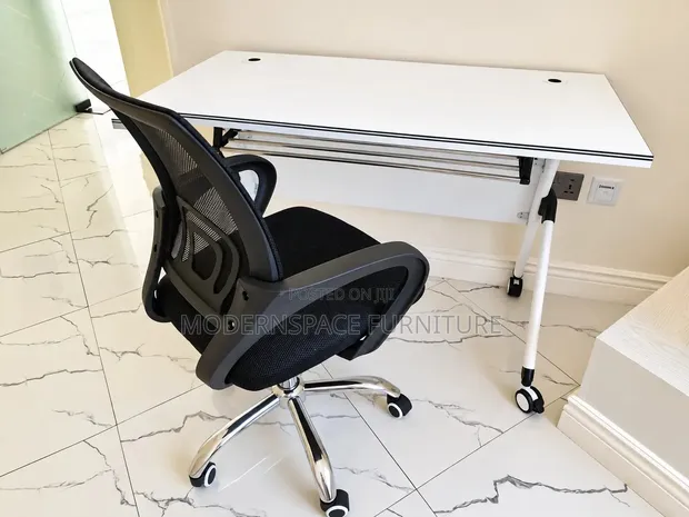 Foldable Training Study Desk with Mesh Chair - 1