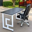 Modern Metallic Study Desk with Leather Office Chair - 2
