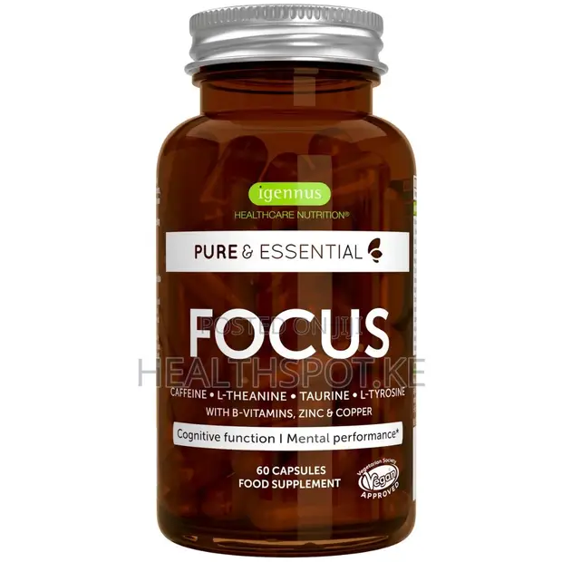 Igennus Focus - Caffeine, L-Theanine, Taurine & B Vitamins, 60 Caps - 1