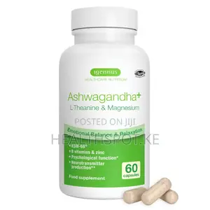 Igennus Ashwagandha KSM-66, L-Theanine & Magnesium, Vidonge 60 vya Vegan