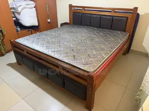 King Size Mahogany Bed and Mattress