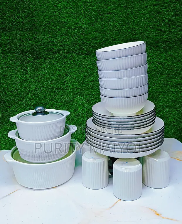 Brand New Ceramic Dinner Set - 27 Pieces - 1