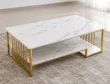 Rectangular Living Room Center Table with Metal Frame - 2