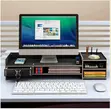 Bamboo Monitor Stand with Desk Storage Organizer - 2