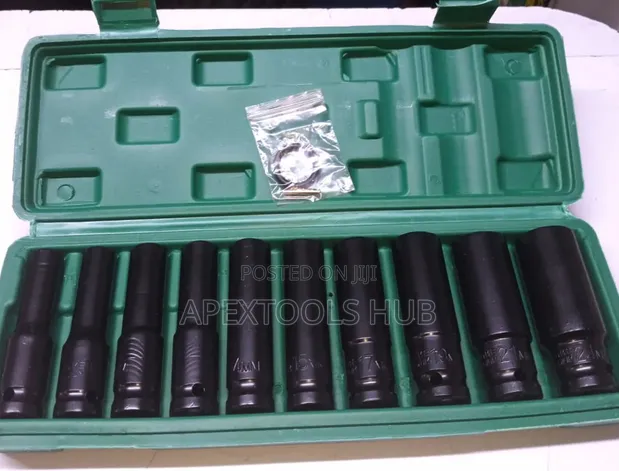 10-Piece 1/2" Drive Deep Impact Socket Set (10mm-24mm) - 1
