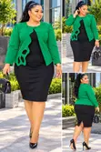 Women's 2-Piece Dress & Laser-Cut Jacket Suit - 2