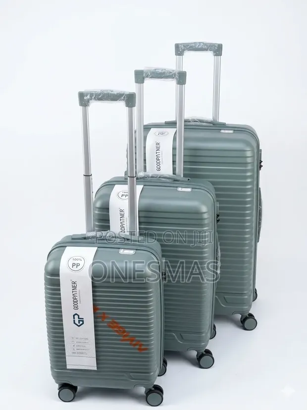 Seti ya Vipande 3 vya Trolley Suitcase - Mizigo Nyeusi Nyeusi - 1