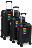 Seti ya Vipande 3 vya Trolley Suitcase - Mizigo Nyeusi Nyeusi - 2