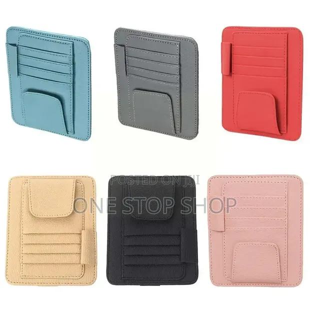 PU Leather Visor Card, Sunglasses, Pen, Document Holder - 1