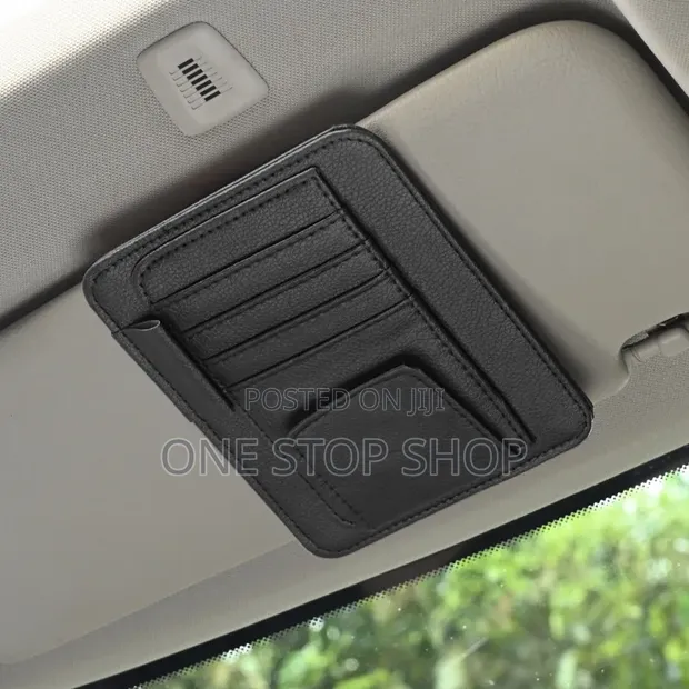 Car Sun Visor Interior Card Organizer (Black, Beige, Grey) - 1