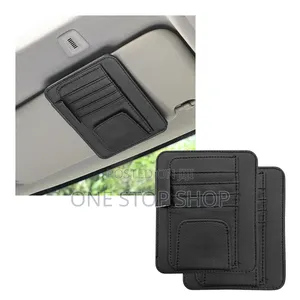 Car Sun Visor Card Holder - Fine Texture Leather