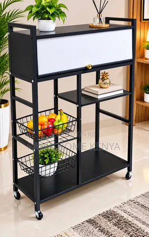 5-Layer Closed Cabinet Trolley Rack