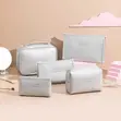 5pcs Vegan Leather Travel Makeup Cosmetic Bags - 2