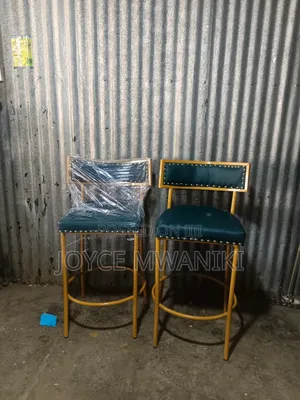 Modern Luxury High Bar/Counter Chair - Green & Gold