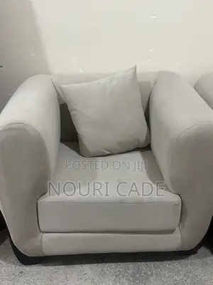 Used Sofa Set - White Cotton Upholstery