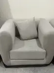 Used Sofa Set - White Cotton Upholstery - 1