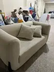 Used Sofa Set - White Cotton Upholstery - 2
