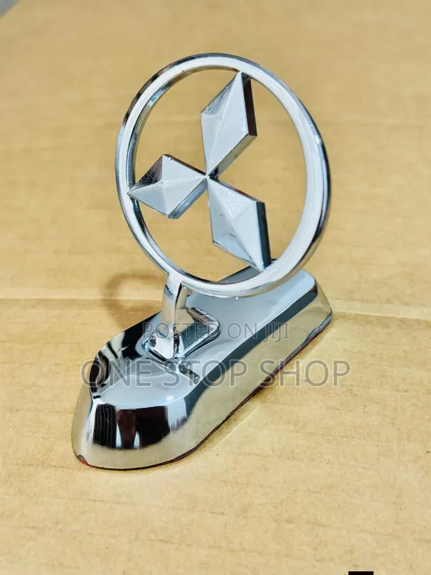 Chrome Polished Mitsubishi Front Hood Bonnet Ornament Badge - 1