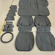 Grey Leather Quilted Diamond Seat Covers - Front & Rear - 1