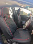 BlackVip Premium Diamond Leather Seat Covers with Red Piping - 1