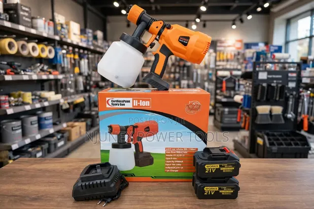 Works Cordless Paint Spray Gun Kit (21V) - 1