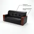 5-Seater Imported Sofa Set - Black Leather - 2