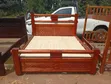 Handcrafted Solid Wood Bed Frame with Carved Panels (Queen) - 2