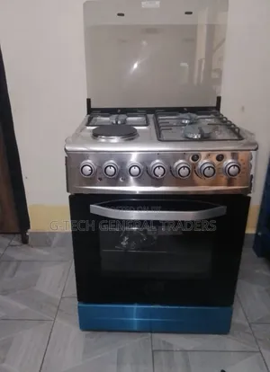 Sarah-Tech 3+1 Cooker ya Kusimama ya Gesi/Umeme 60x60 yenye Rotisserie