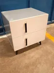Imported Contemporary Two-Drawer Bedside Table - 1