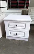 Imported Contemporary Two-Drawer Bedside Table - White - 1