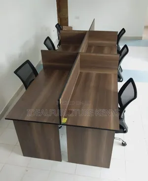 6-Way Workstation Office Desk with Chairs