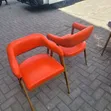 Viti vya Mkahawa - Kiti cha Kungoja chenye Pedi za Rangi ya Chungwa - 2