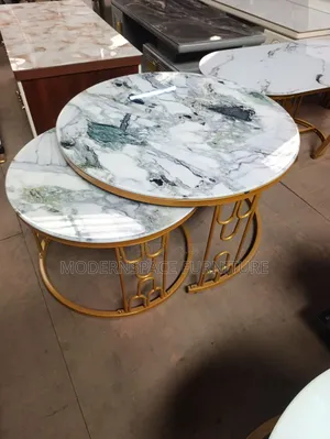 Gold Marble Effect Nesting Tables