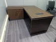 L-Shaped Executive Office Desk with Cabinet - 1