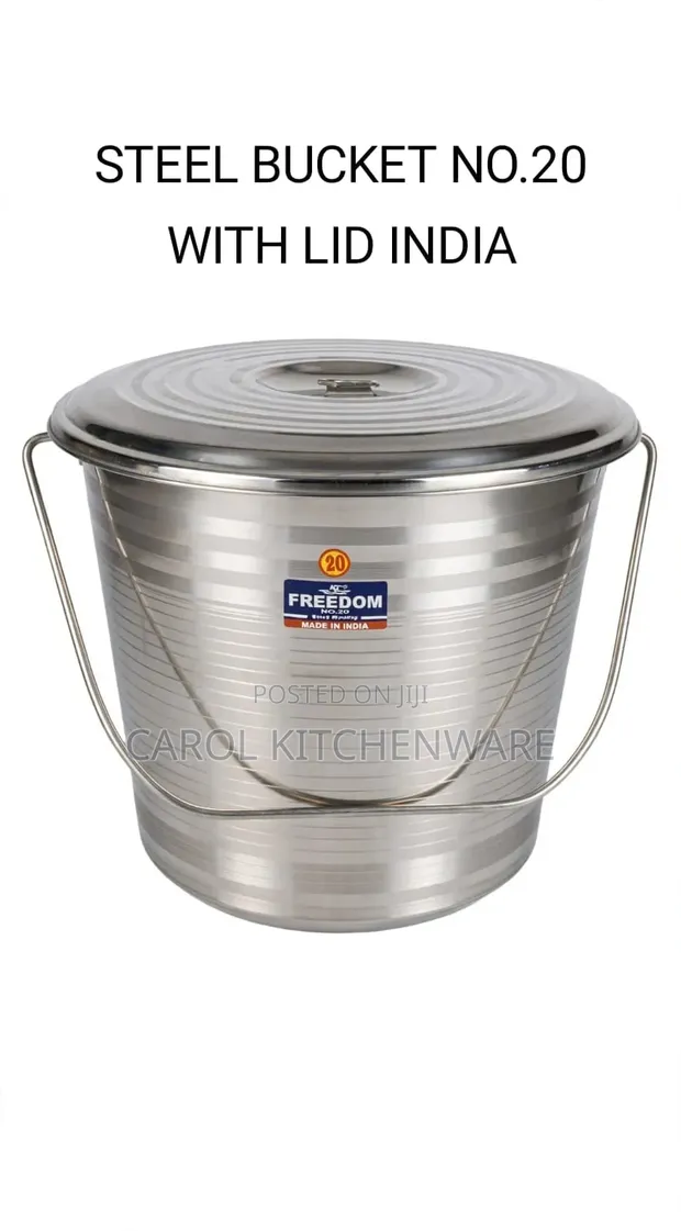 20L Stainless Steel Bucket with Lid - 1