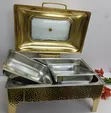 2-Insert Golden Fancy 8L Chafing Dish With Stand - 1