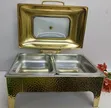 2-Insert Golden Fancy 8L Chafing Dish With Stand - 2