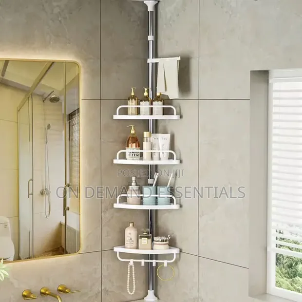 4 Tier Adjustable Telescopic Corner Shelf Organizer - 1