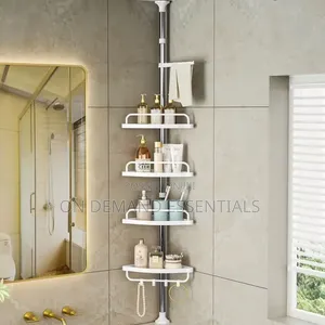 4 Tier Adjustable Telescopic Corner Shelf Organizer