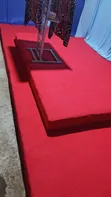 Red 4mm High-Density Carpet for Church Pulpit & Stage - 2