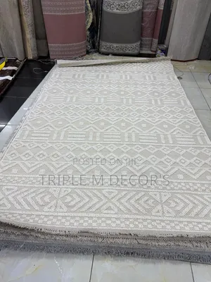 Carpet ya Chumba cha Kuishi ya Minimalist Boho Neutral 7x10