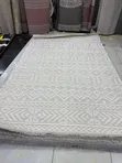 Carpet ya Chumba cha Kuishi ya Minimalist Boho Neutral 7x10 - 1