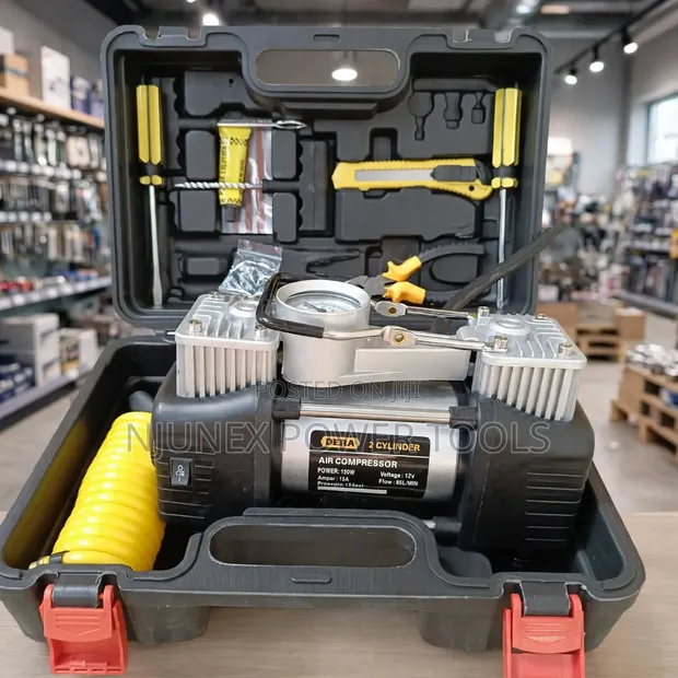 Dera Compressor ya Gari ya Silinda 2 ya Heavy Duty Portable - 1