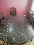 Seti ya Meza ya Kula ya Mahogany ya Viti 6 - 2