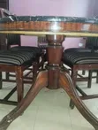 Seti ya Meza ya Kula ya Mahogany ya Viti 6 - 3