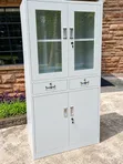 Brand New Metallic Office Filing Cabinet with Glass Doors - 1
