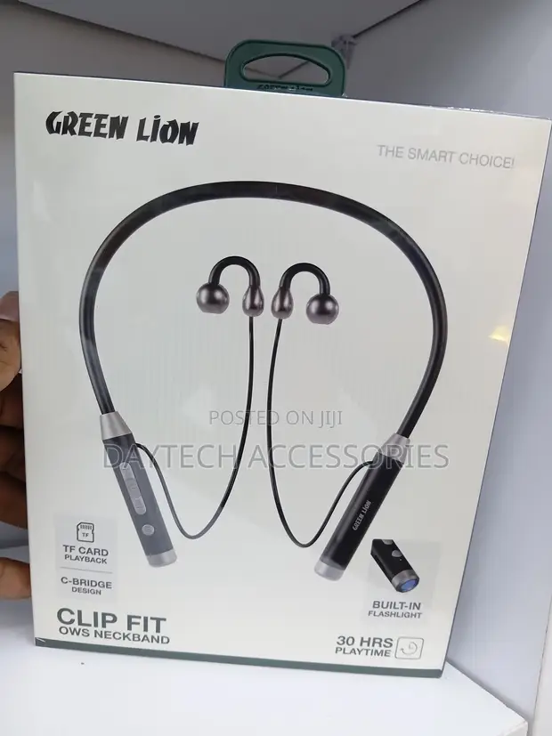 Green Lion Clip Fit Open-Ear Wireless Neckband - 1