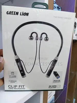 Green Lion Clip Fit OWS Neckband Earphones na Flashlight